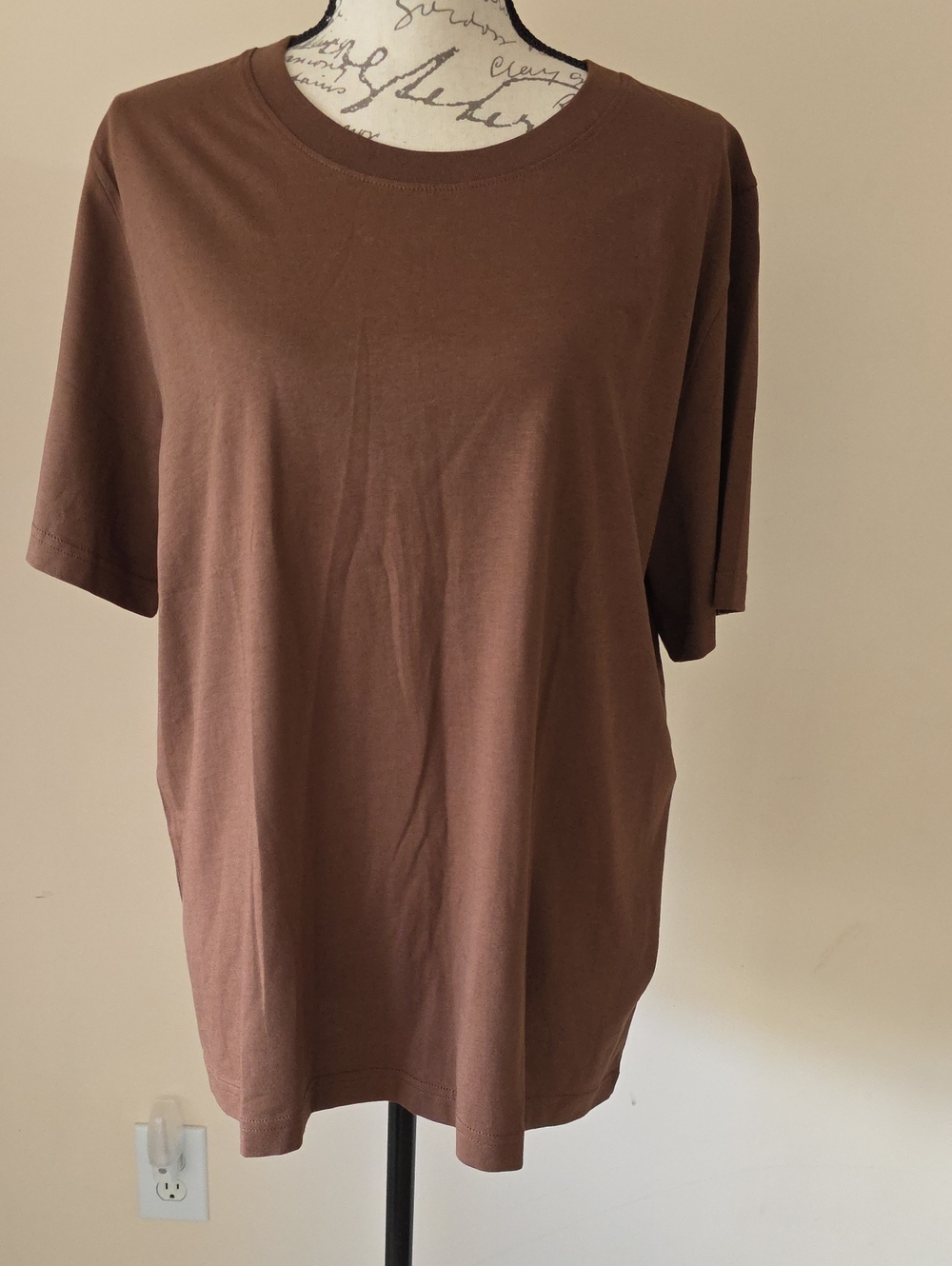 COS Women's Brown Crewneck Short Sleeve Tee